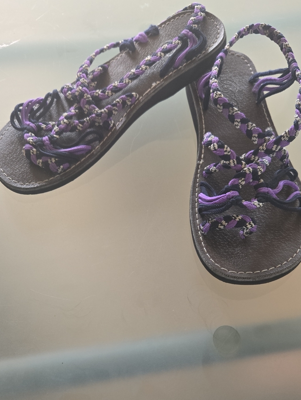Lokai Purple Braided Rope Sandals for Women